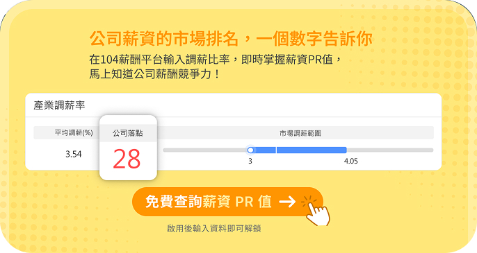 輸入調薪比率,即時掌握公司薪資PR值
